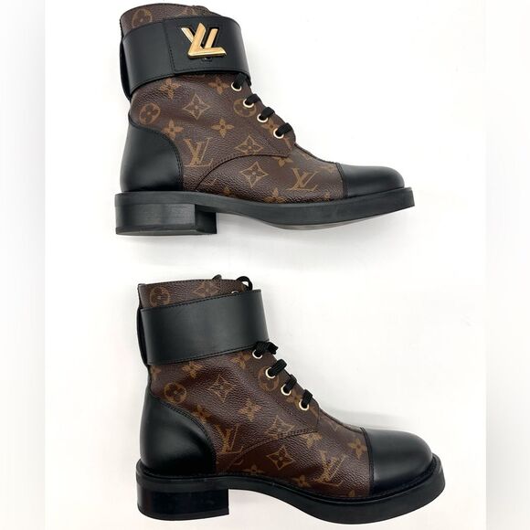 Louis Vuitton Wonderland Ranger Combat Boot Brown LV Monogram EU 37.5 US 7.5 - Picture 7 of 16
